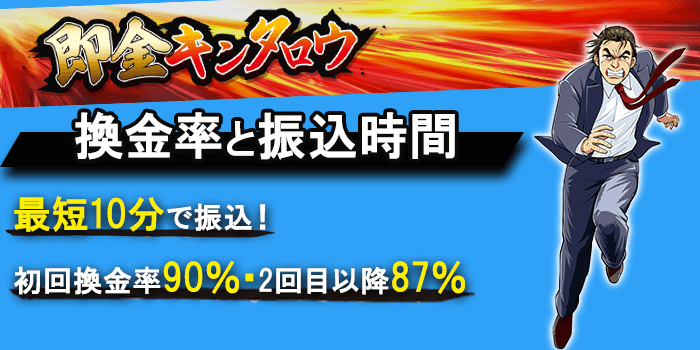 即金キンタロウの換金率と振込スピード